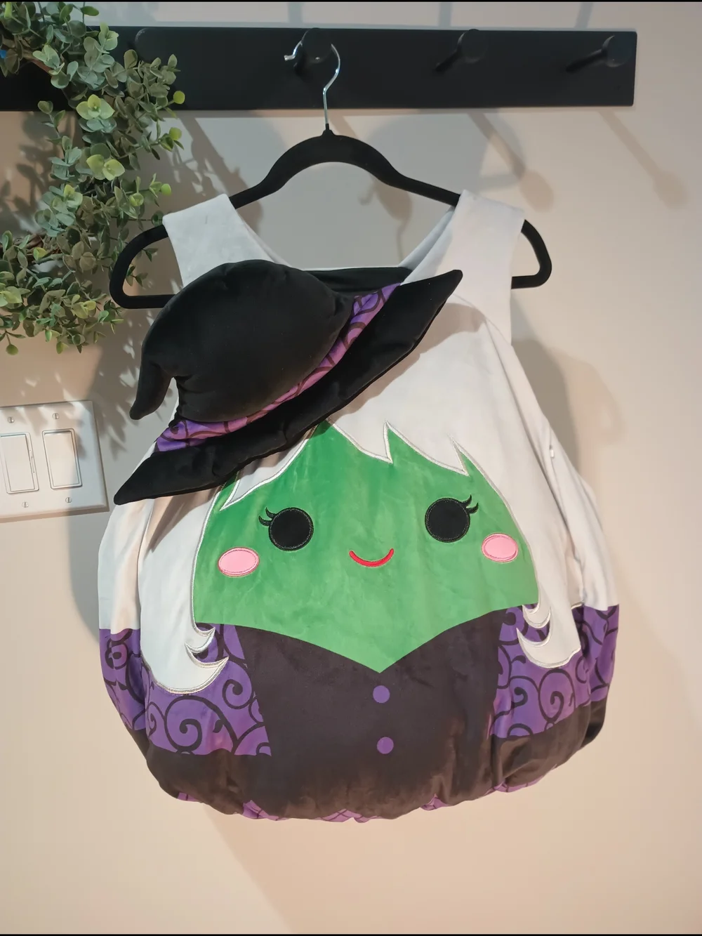 Squishmallows Mariposa The Witch Costume w/attached Hat Kids OSFM